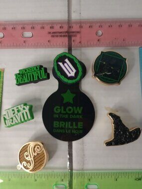 Wicked Glow-In-The-Dark Crocs jibbirz Shoe Charms Featuring Defy Gravity Wickedl